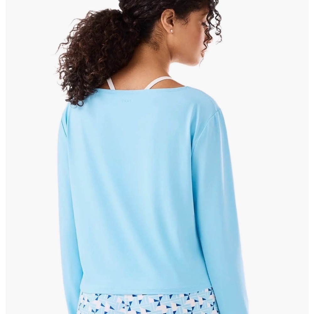 TAVI - Beach day Brushed Tec Knit Long Sleeve Tee - Surf Blue Color - NWT